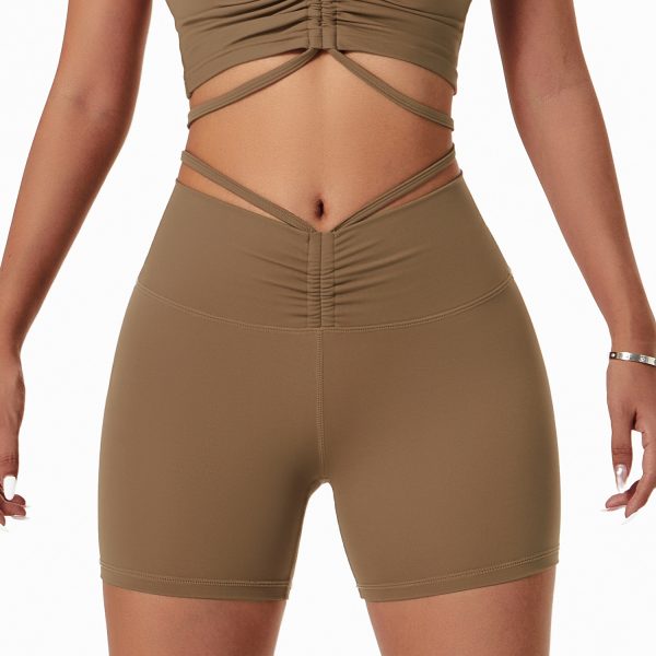 מכנסי יוגה קצרים בגזרת Nude