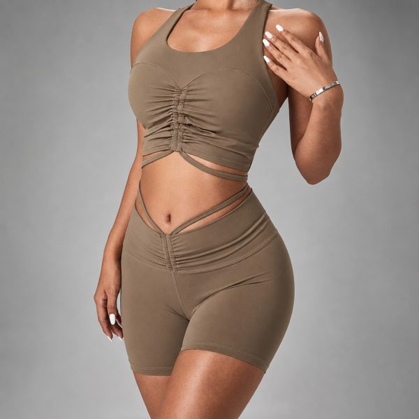 מכנסי יוגה קצרים בגזרת Nude מכנסי יוגה קצרים בגזרת Nude